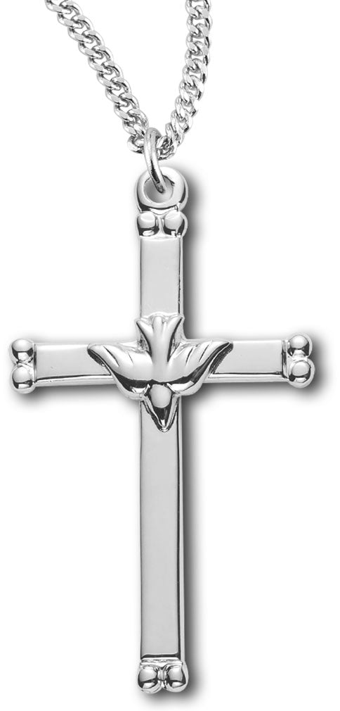 High Polish Cross Pendant with Holy Spirit Center