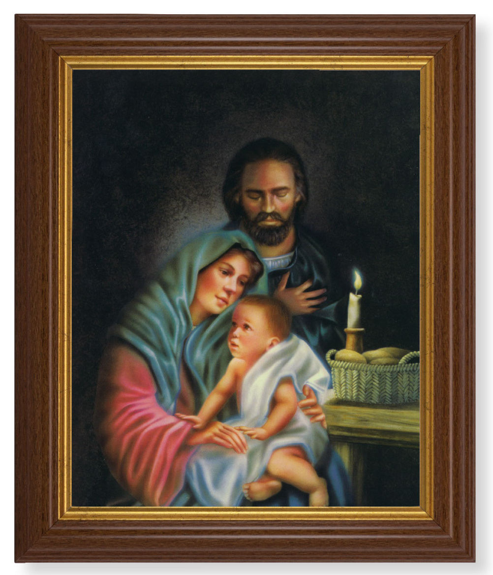 Holy Family 8x10 Textured Artboard Dark Walnut Frame