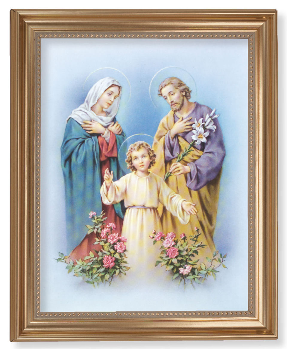 Holy Family with Flowers 11x14 Framed Print Artboard