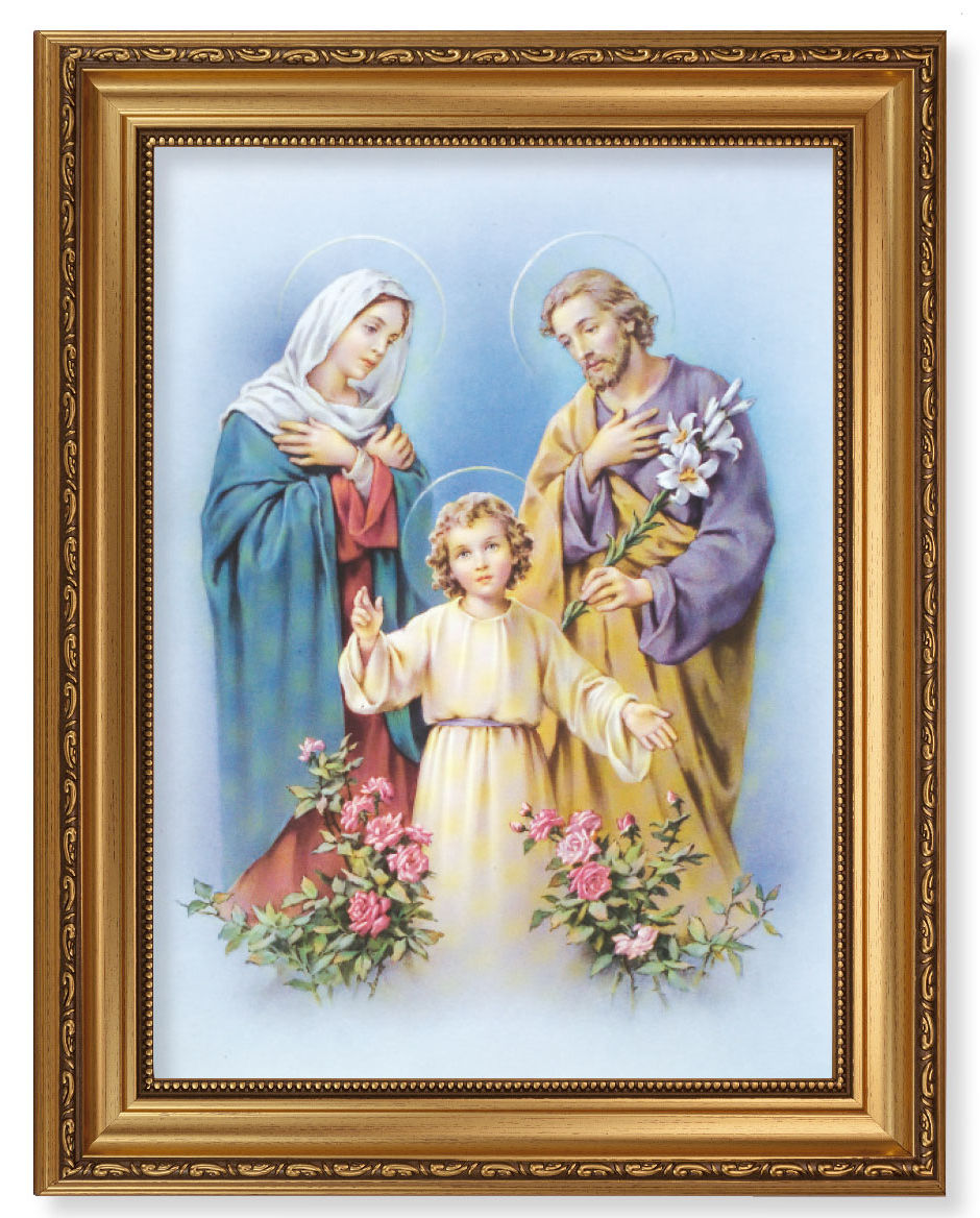 Holy Family with Flowers 12x16 Framed Print Artboard
