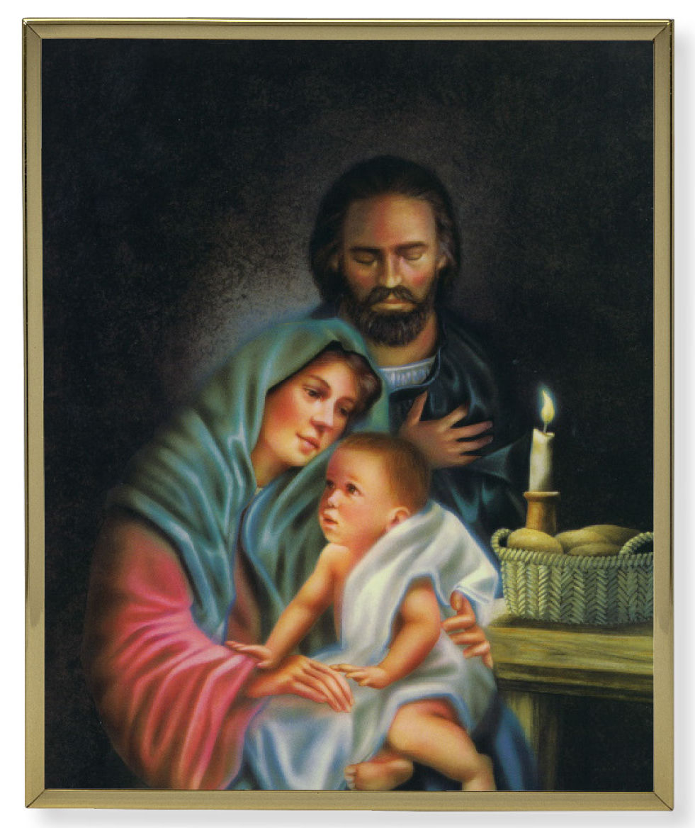 Holy Family Gold Frame 8x10 Plaque