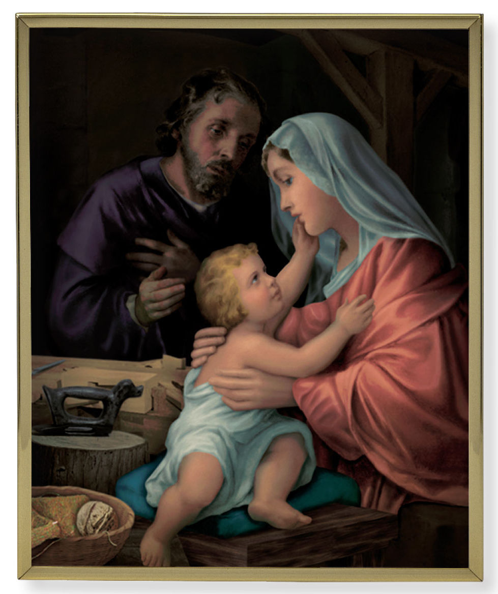 Holy Family Gold Trim Plaque