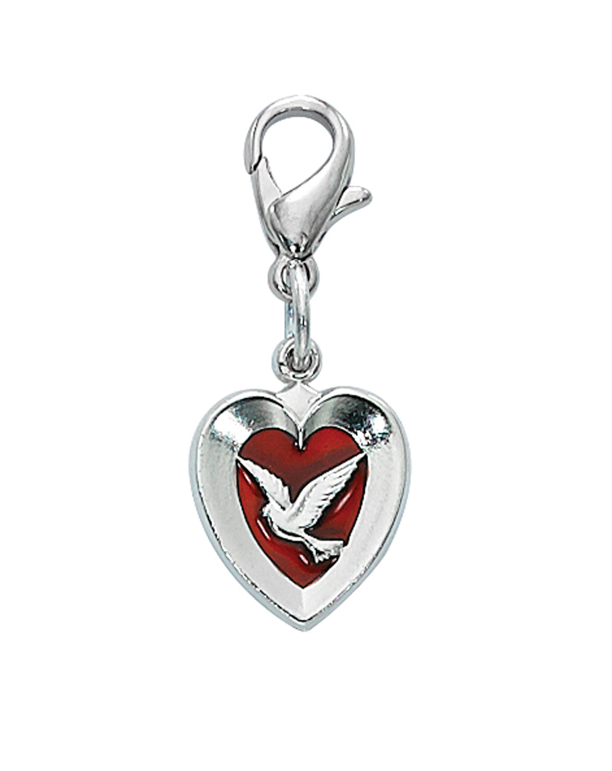 Holy Spirit Red Enamel Medal Clip On