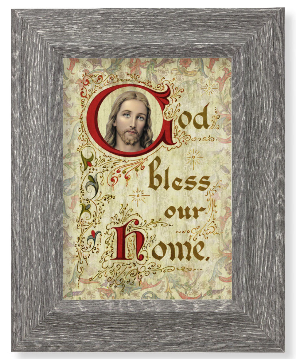 House Blessing 7x9 Gray Oak Frame
