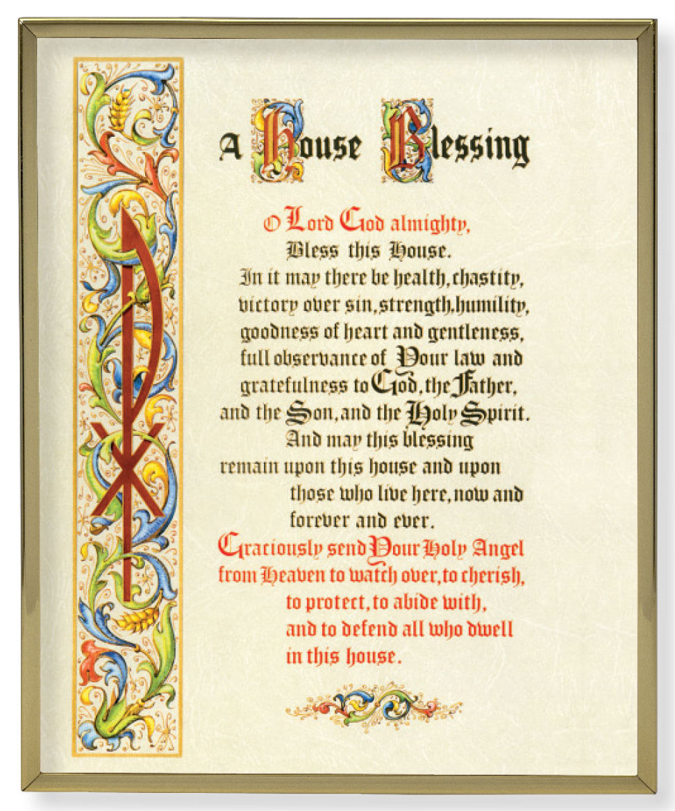 House Blessing 8x10 Gold Trim Plaque