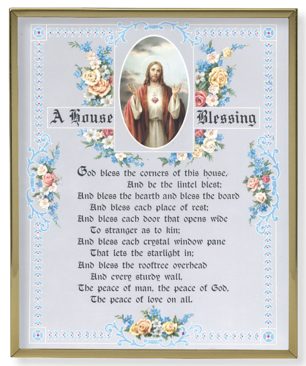 House Blessing 8x10 Gold Trim Plaque
