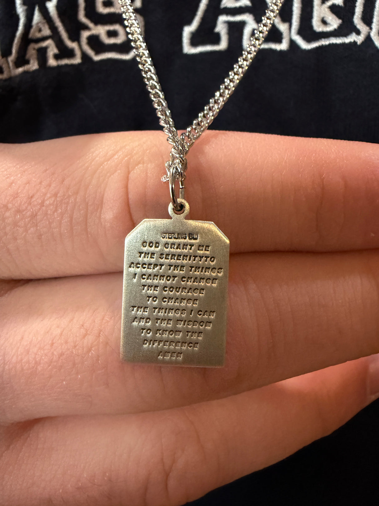 Praying Hands Pendant with Serenity Prayer