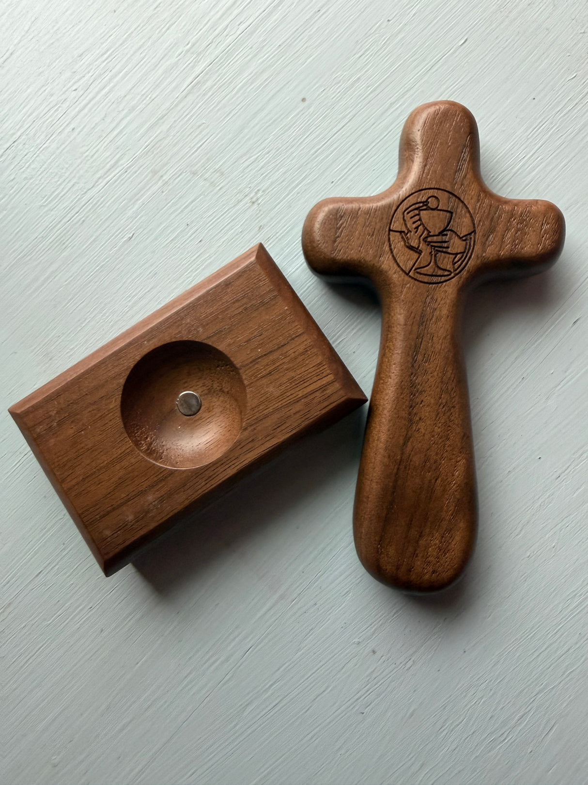 5 Inch Eucharist Hand Cross with Magnetic Base - First Communion Gift