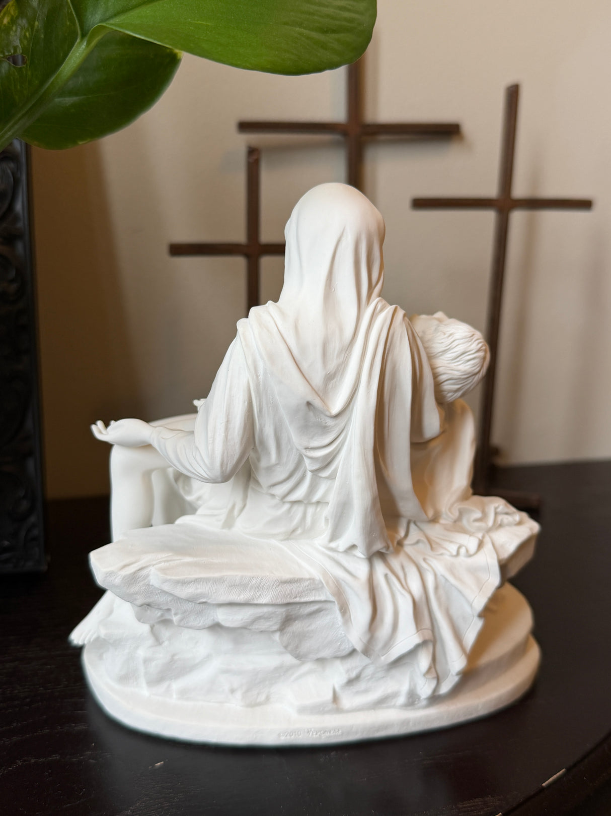 Pieta Statue in White Resin - 7 Inches