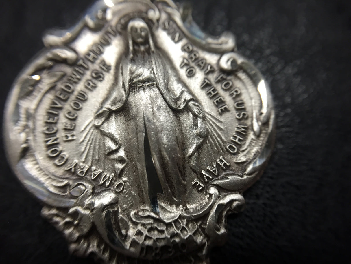 Hail Mary Miraculous Medal Pendant