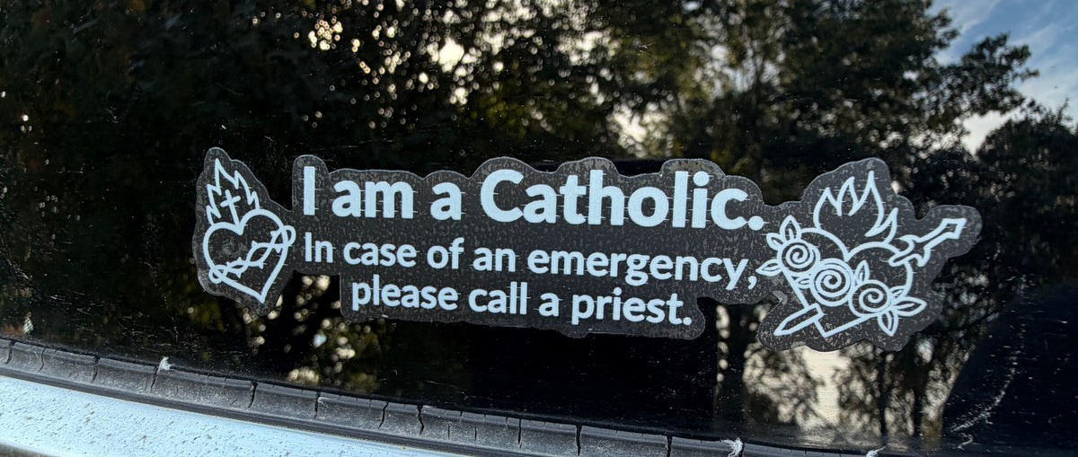 Catholic Emergency Car Window Sticker - Please Call a Priest