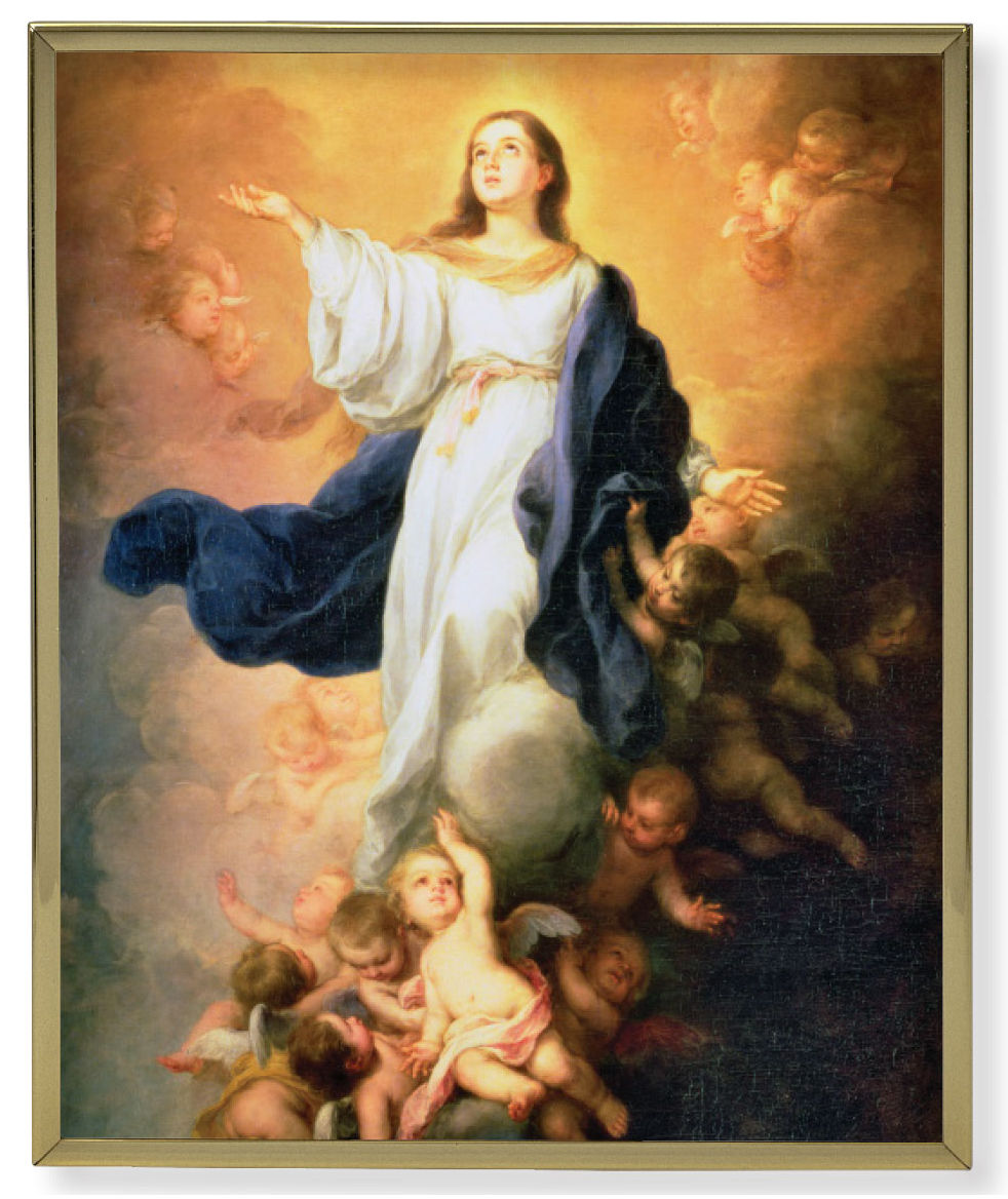 Immaculate Conception Gold Frame 8x10 Plaque