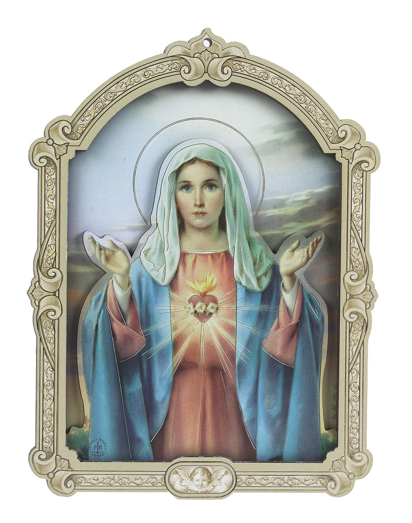 Immaculate Heart 6.5x9 Dimensional Wood Plaque