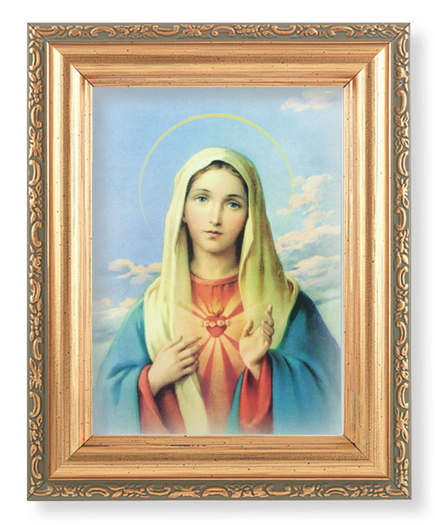 Immaculate Heart of Mary 4x5.5 Print Under Glass