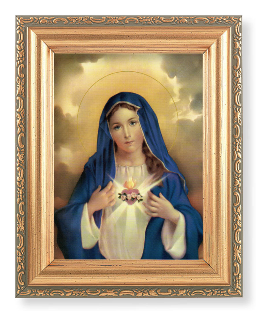 Immaculate Heart of Mary 4x5.5 Print Under Glass