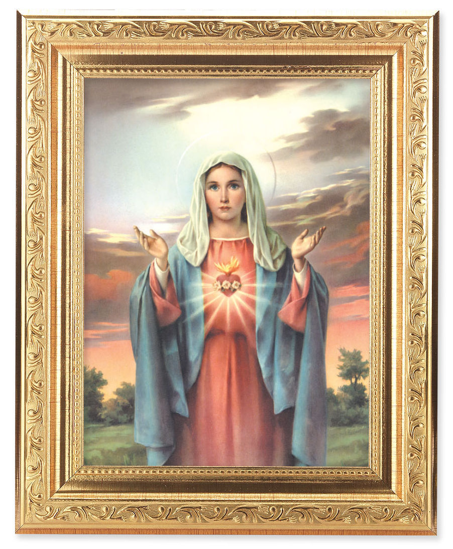 Immaculate Heart of Mary 6x8 Print Under Glass