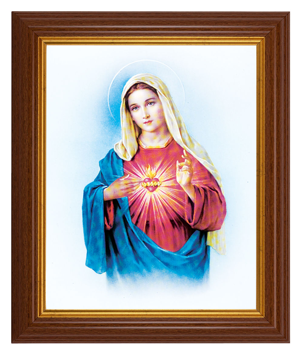 Immaculate Heart of Mary 8x10 Textured Artboard Dark Walnut Frame