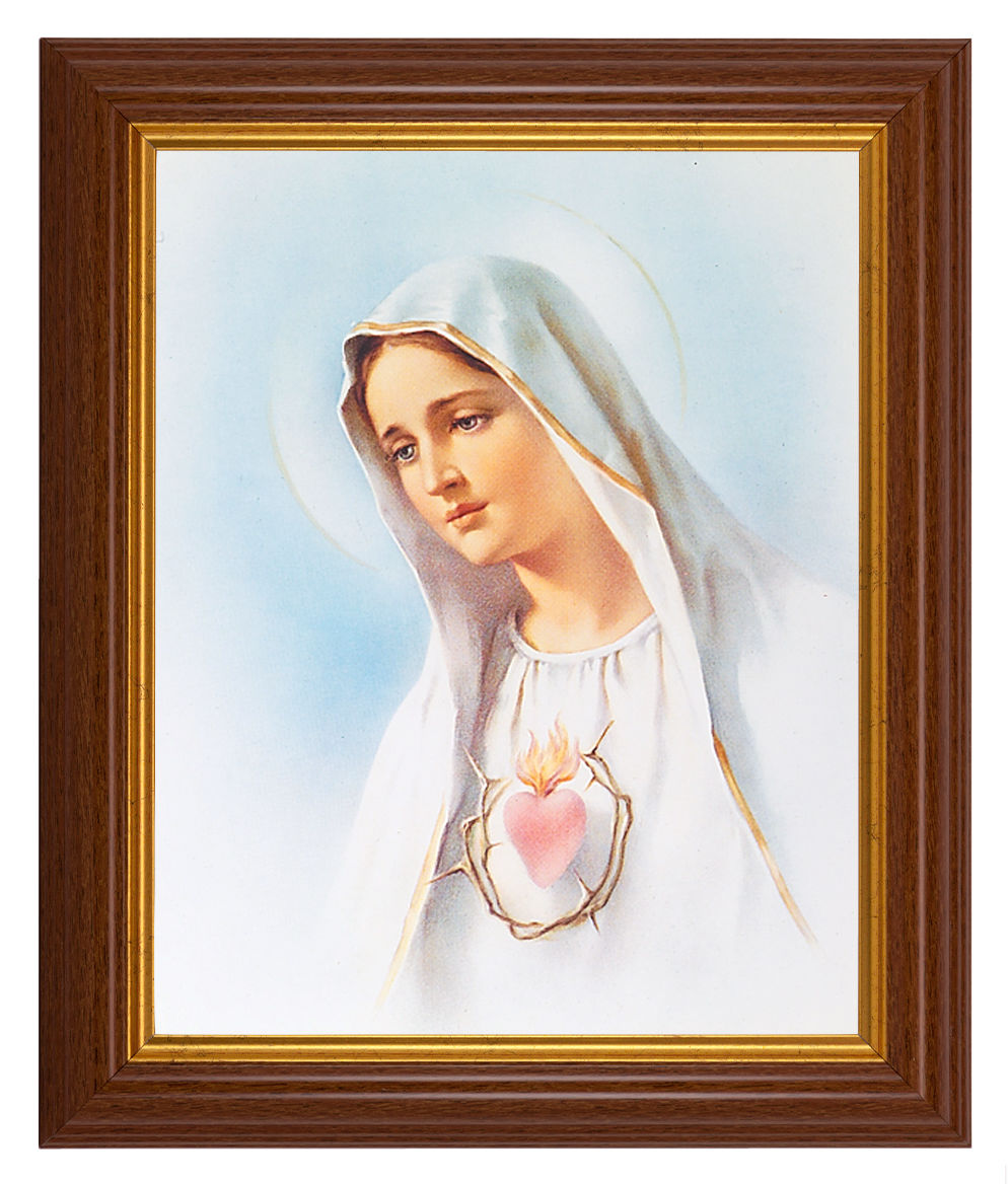 Immaculate Heart of Mary 8x10 Textured Artboard Dark Walnut Frame