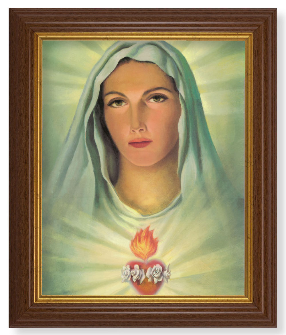 Immaculate Heart of Mary 8x10 Textured Artboard Dark Walnut Frame