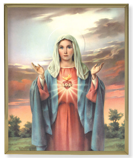 Immaculate Heart of Mary 8x10 Gold Trim Plaque