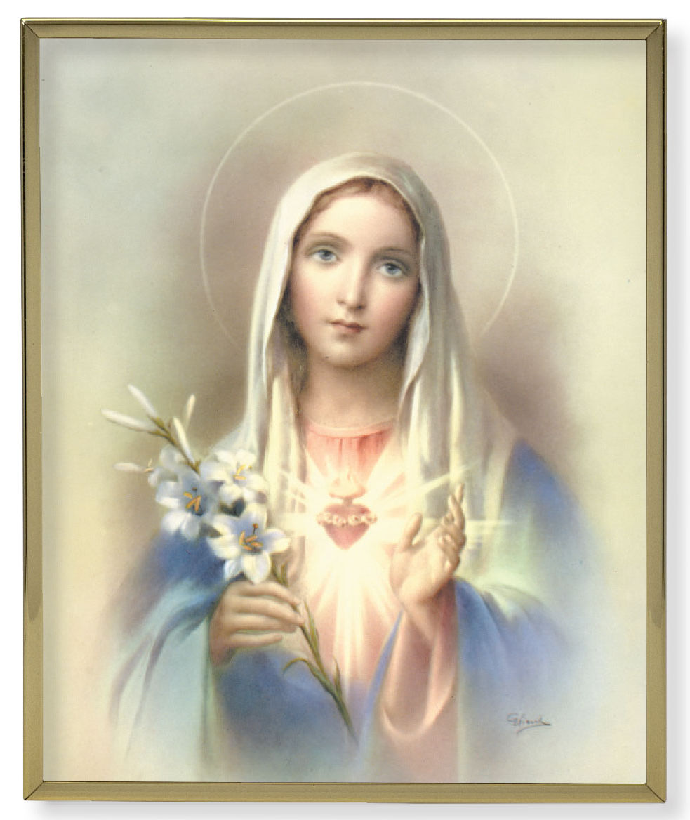 Immaculate Heart of Mary Gold Trim Plaque