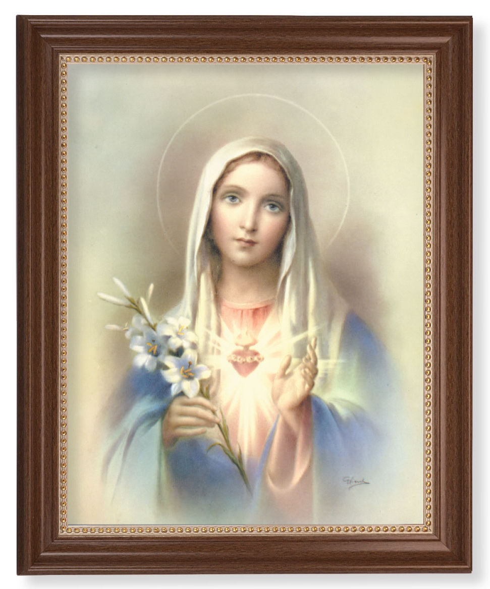 Immaculate Heart of Mary with Lily 11x14 Framed Print Artboard