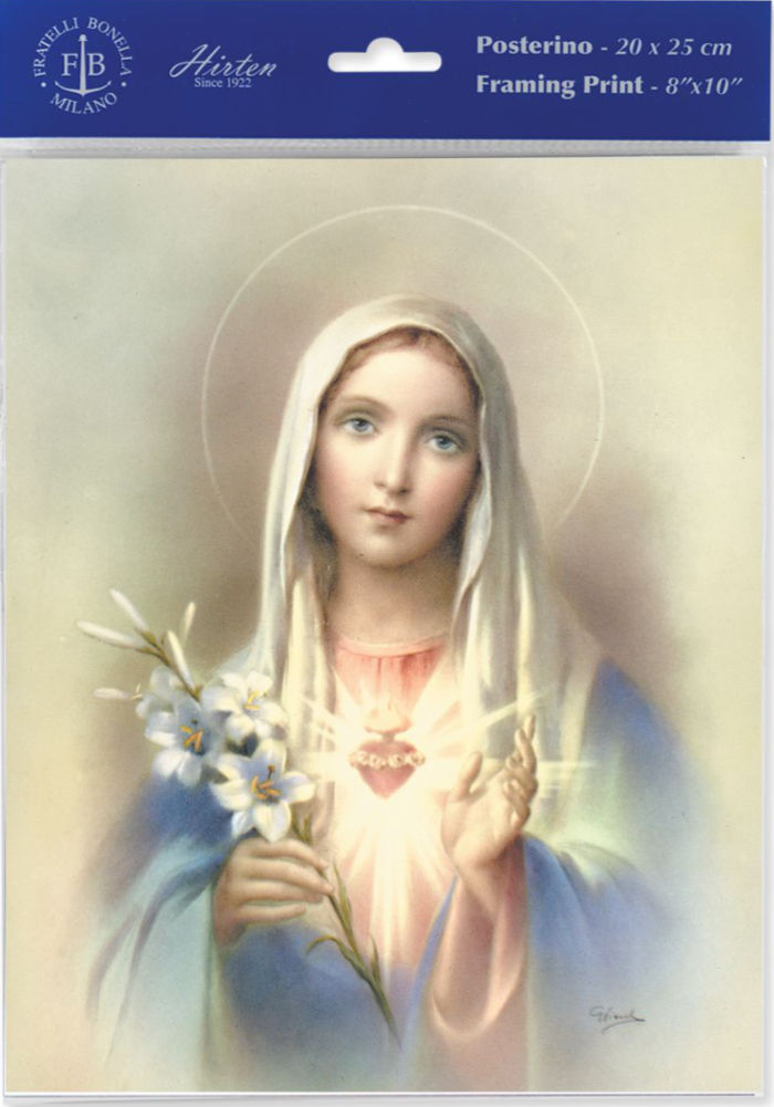 Immaculate Heart of Mary Print - Sold in 3 per pack