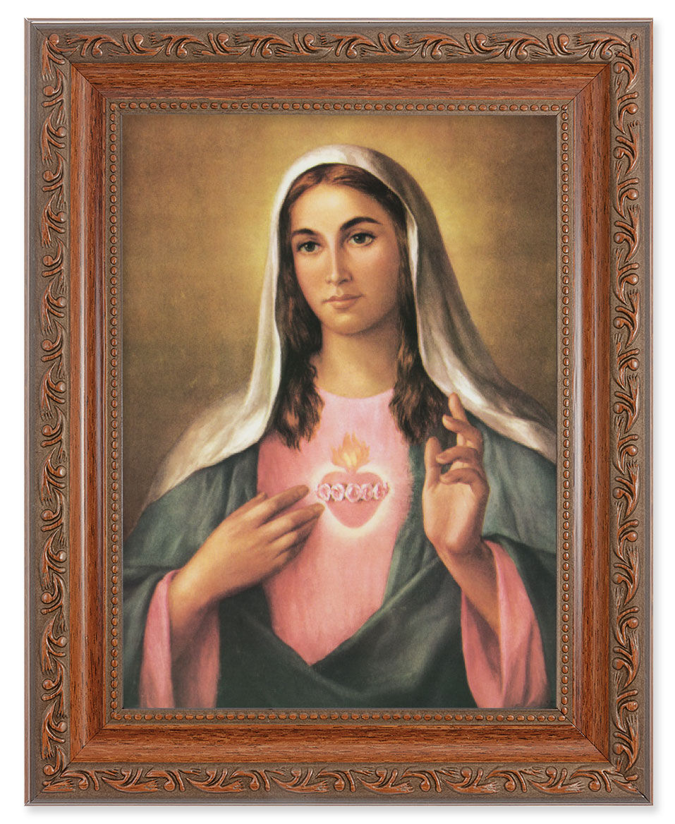 Immaculate Heart of Mary by La Fuente 6x8 Print Under Glass