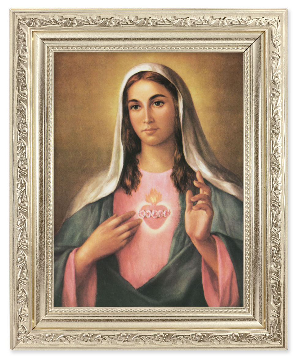 Immaculate Heart of Mary by La Fuente 6x8 Print Under Glass