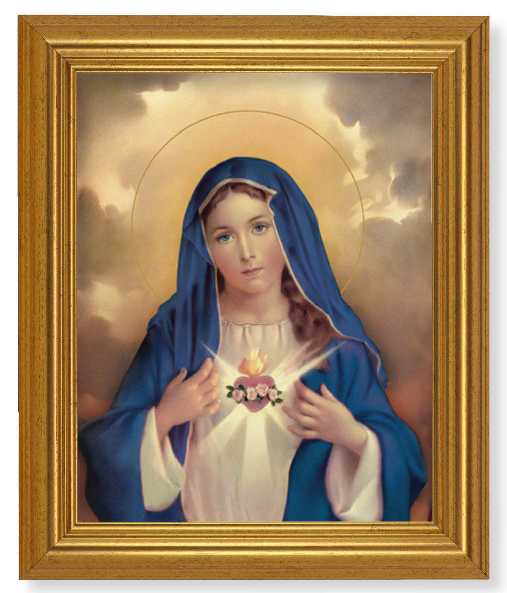 Immaculate Heart of Mary in Blue 8x10 Framed Print Under Glass