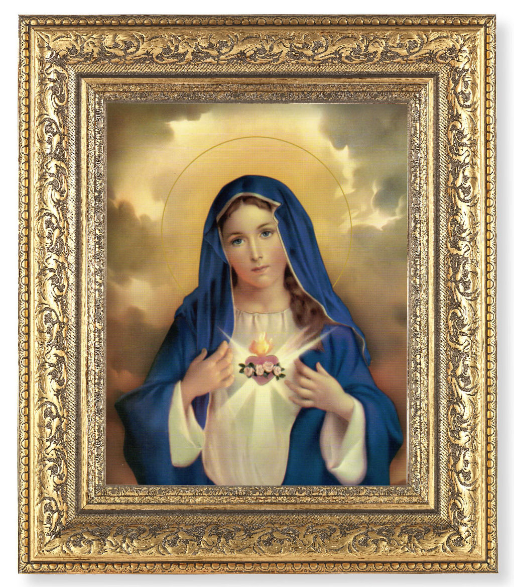 Immaculate Heart of Mary in Blue 8x10 Framed Print Under Glass