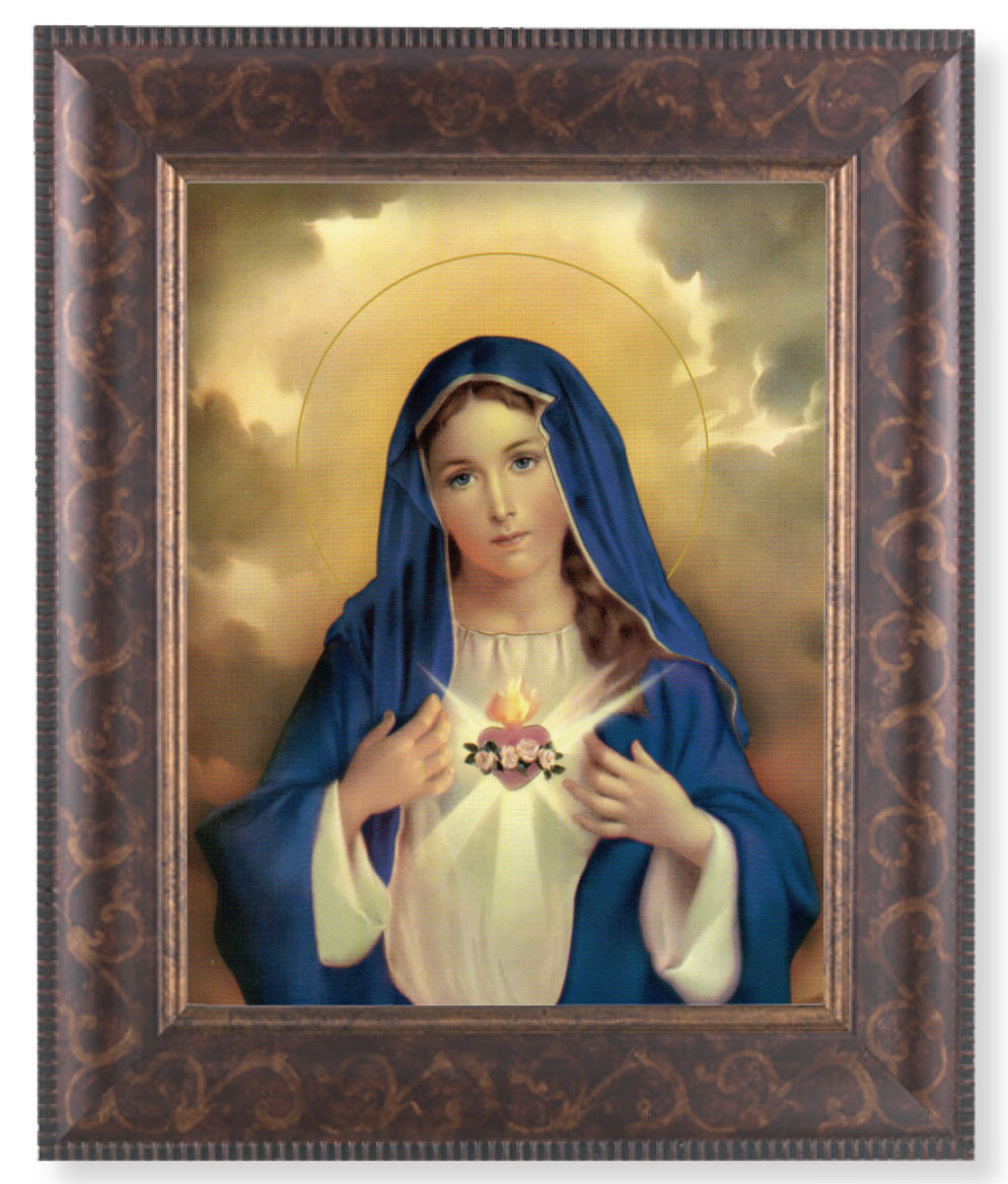 Immaculate Heart of Mary in Blue 8x10 Framed Print Under Glass