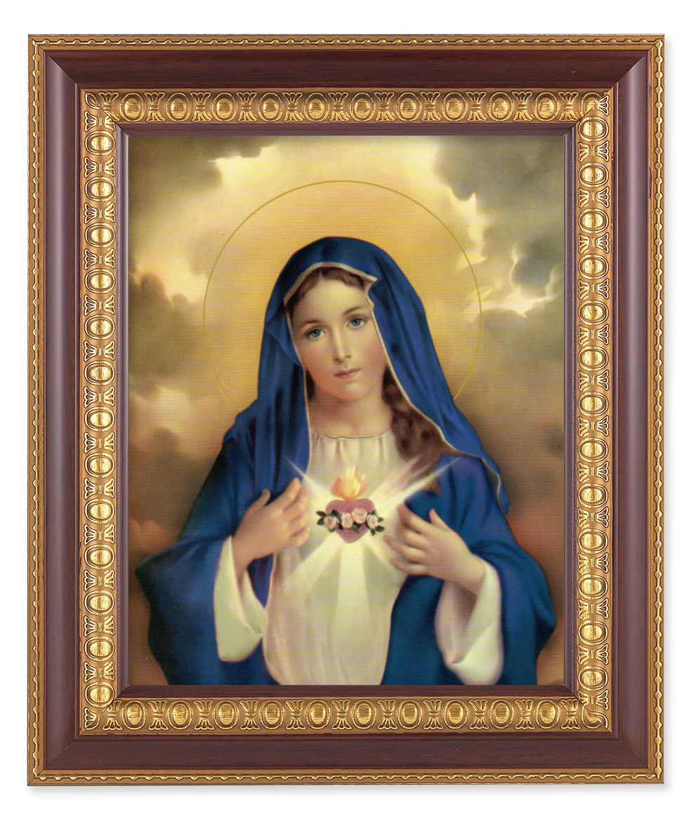 Immaculate Heart of Mary in Blue 8x10 Framed Print Under Glass
