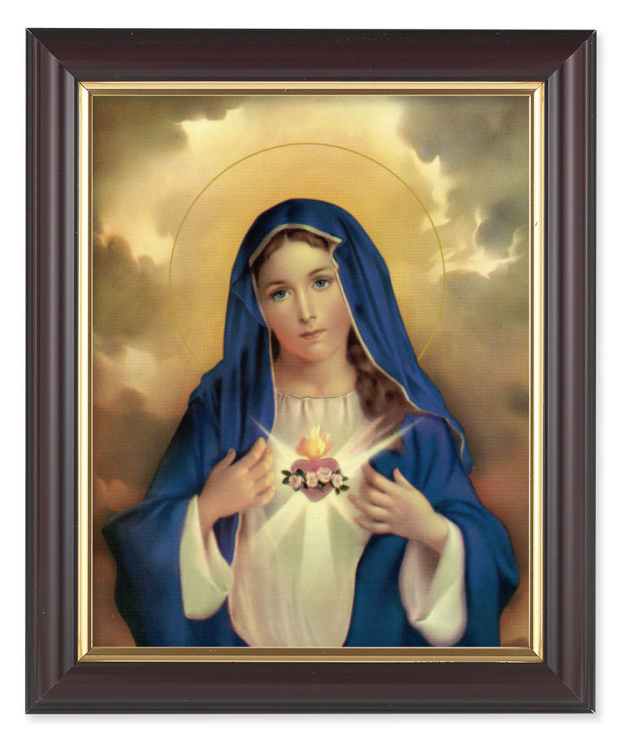 Immaculate Heart of Mary in Blue 8x10 Framed Print Under Glass