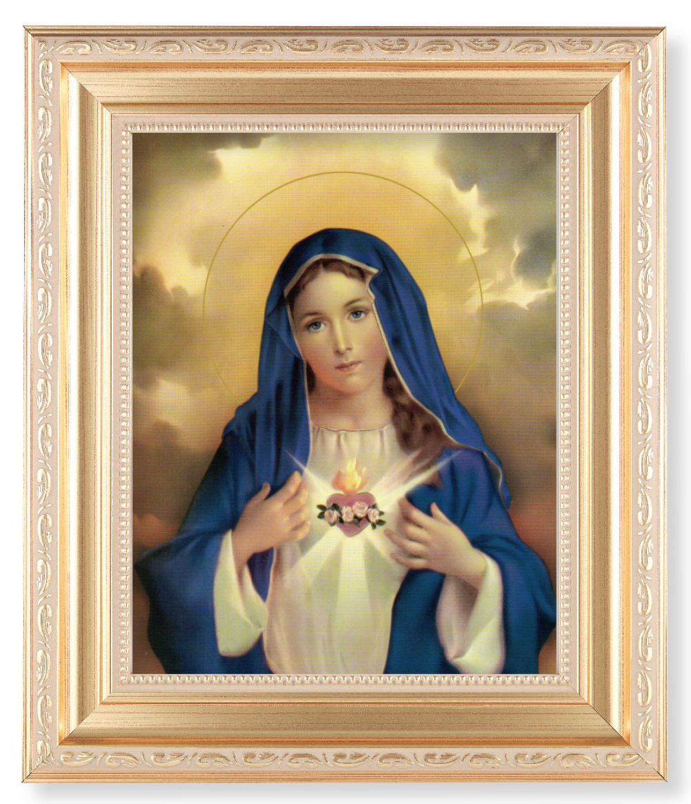 Immaculate Heart of Mary in Blue 8x10 Framed Print Under Glass