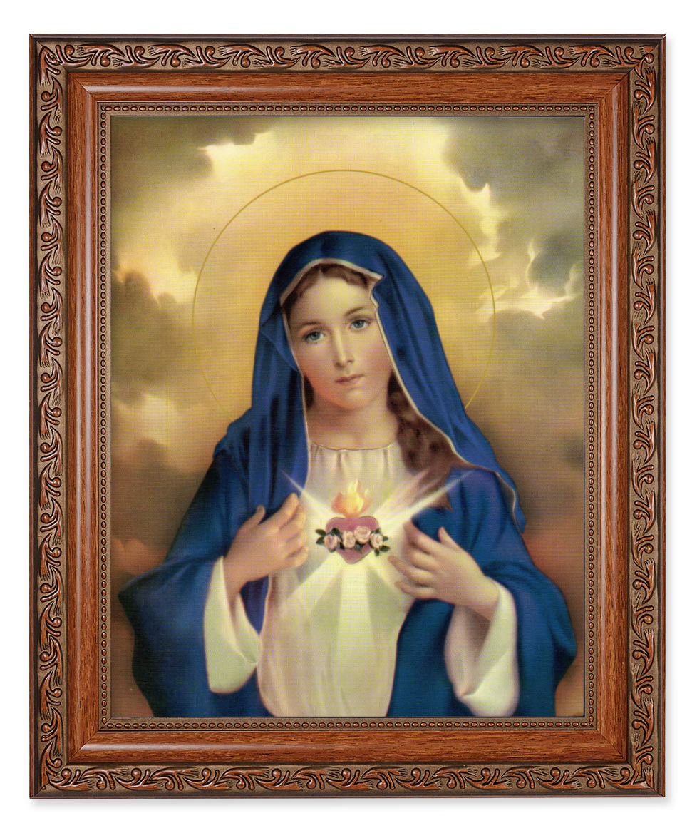 Immaculate Heart of Mary in Blue 8x10 Framed Print Under Glass