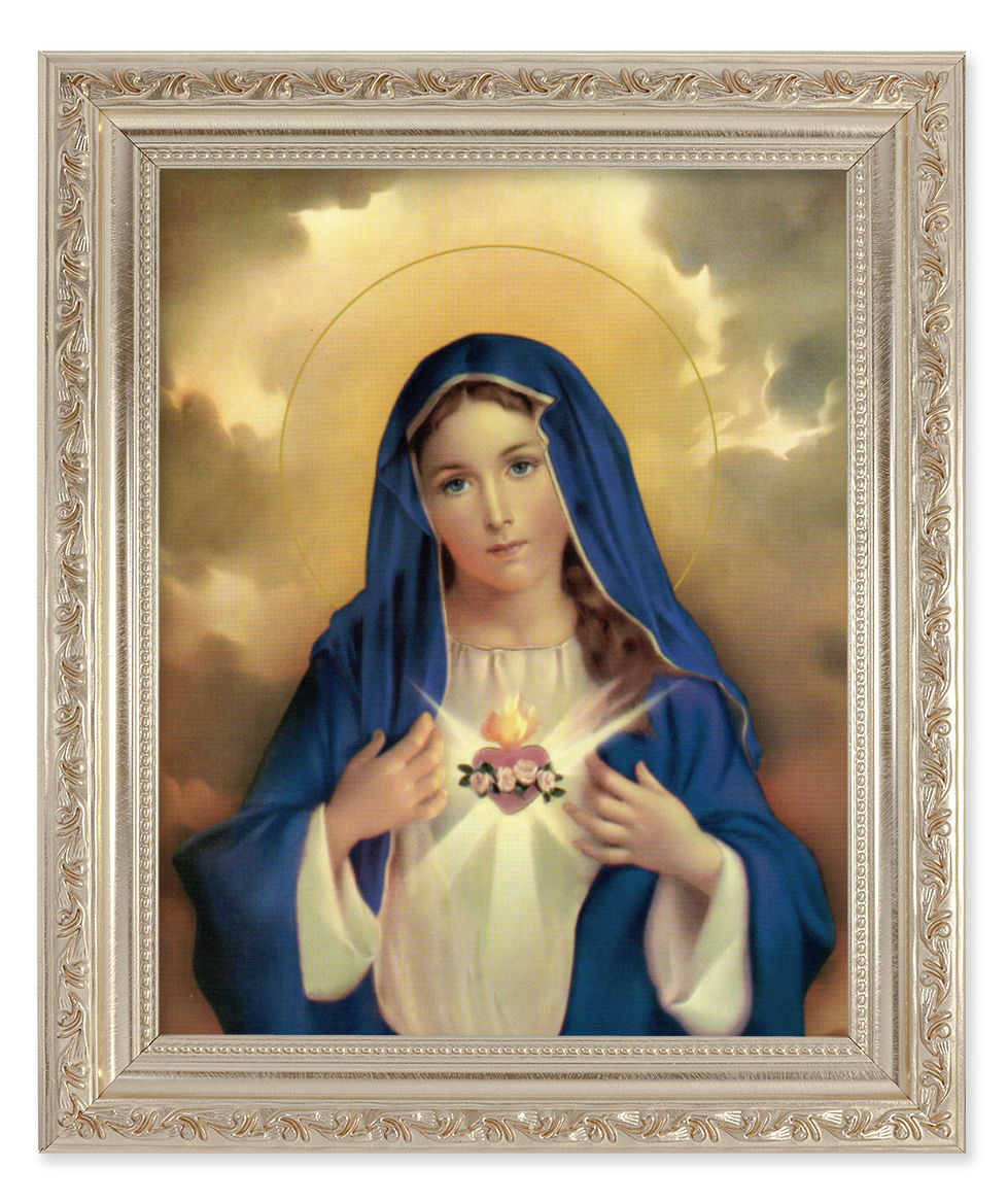 Immaculate Heart of Mary in Blue 8x10 Framed Print Under Glass