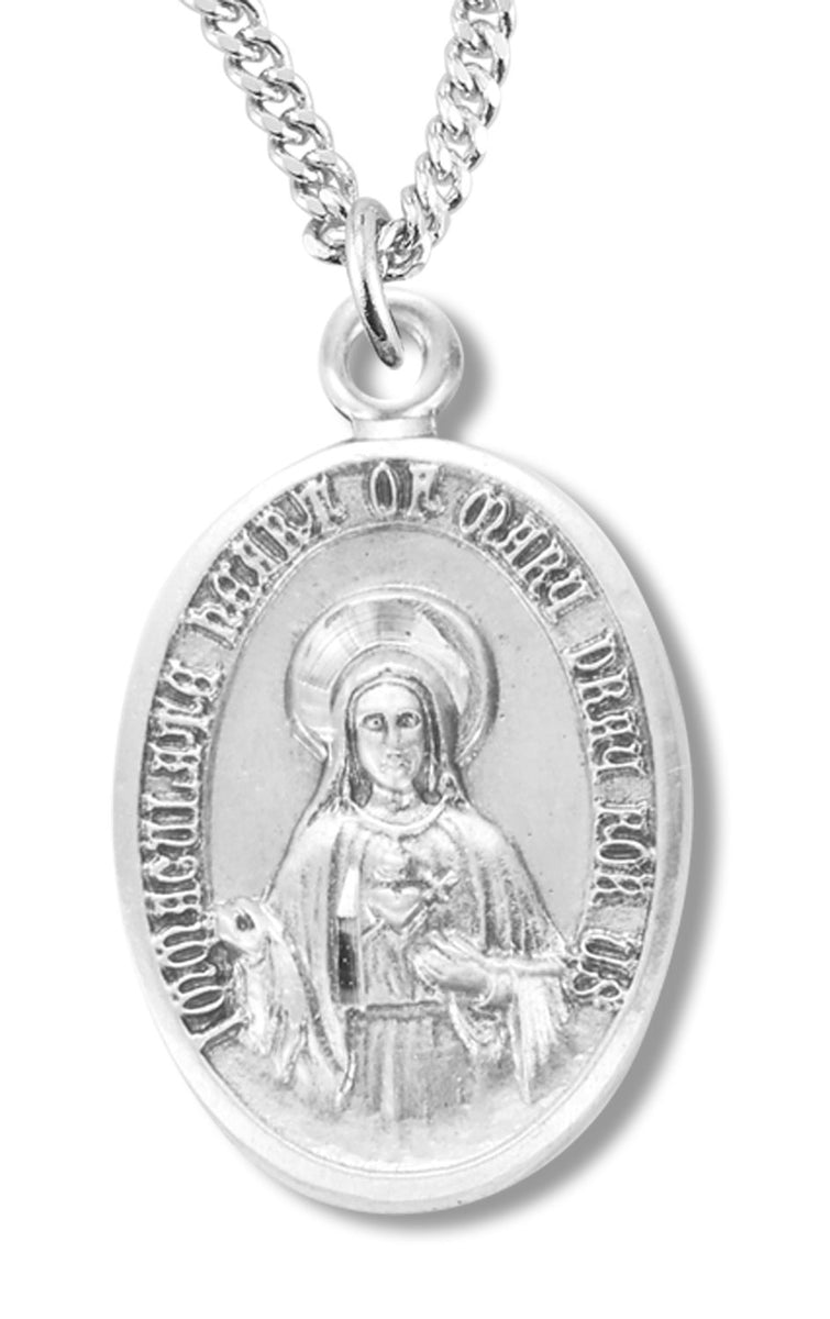 Medaglia del Sacro Cuore di Gesù in argento - Medaglie d'argento e croci