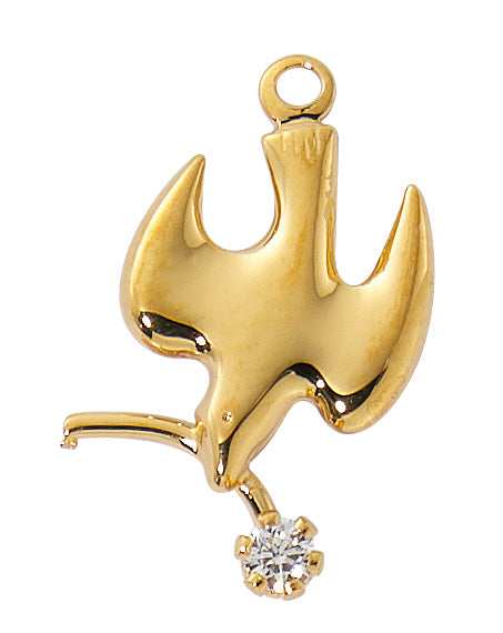 Holy Spirit Dove Pendant with Cubic Zirconia