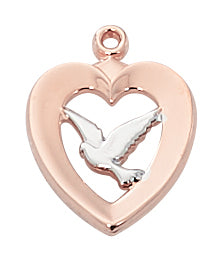 Rose Gold Sterling Silver Dove Medal