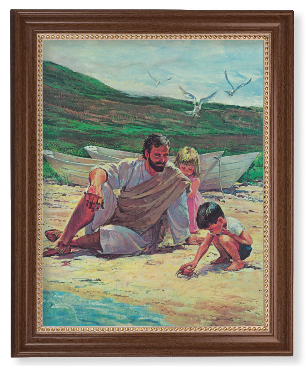 Jesus on the Beach with Children 11x14 Framed Print Artboard