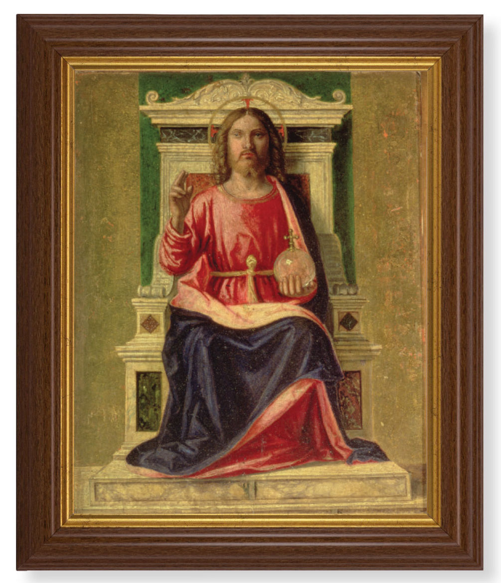 King of Heaven by Battista Cima 8x10 Textured Artboard Dark Walnut Frame