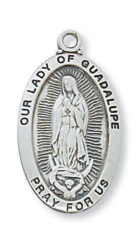 Sterling Silver Engravable Guadalupe Medal, Patroness of Mexico