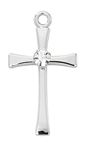 Crystal Cross Necklace in Sterling, Gold or Rose Gold