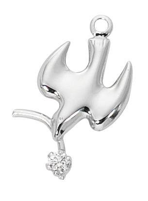 Holy Spirit Dove Pendant with Cubic Zirconia