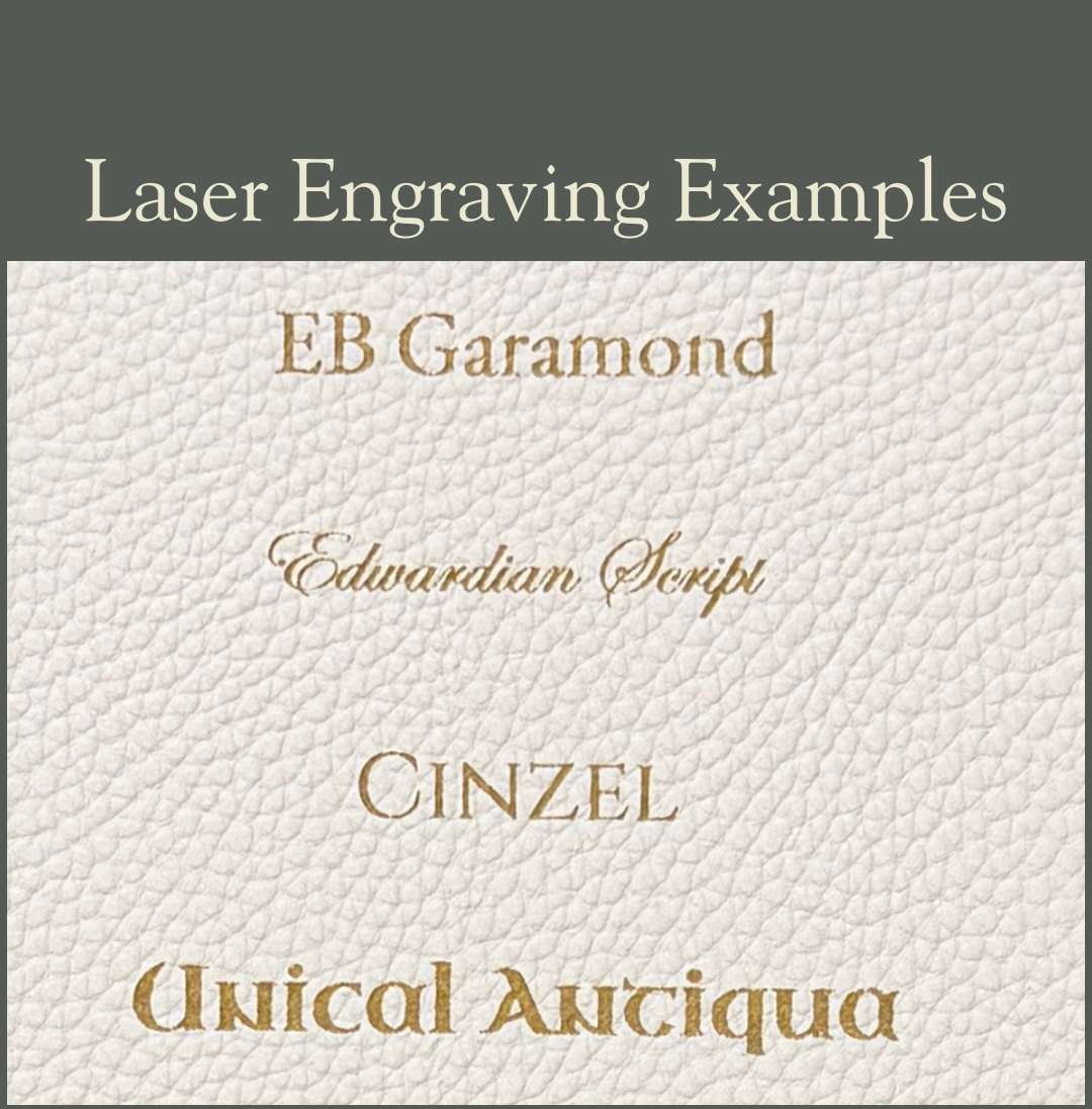 Laser engraving customization samples for prayer card organizer