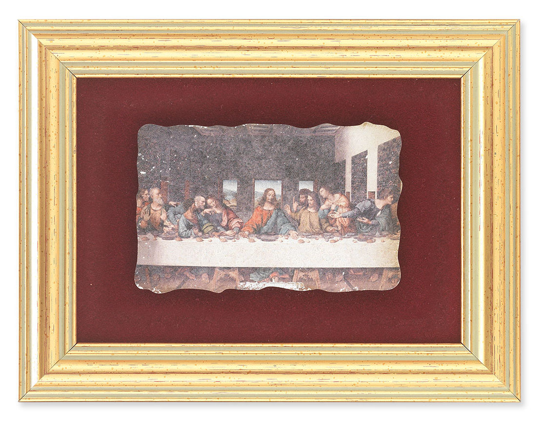 Last Supper 5x6.5 Velvet Back Gold Frame