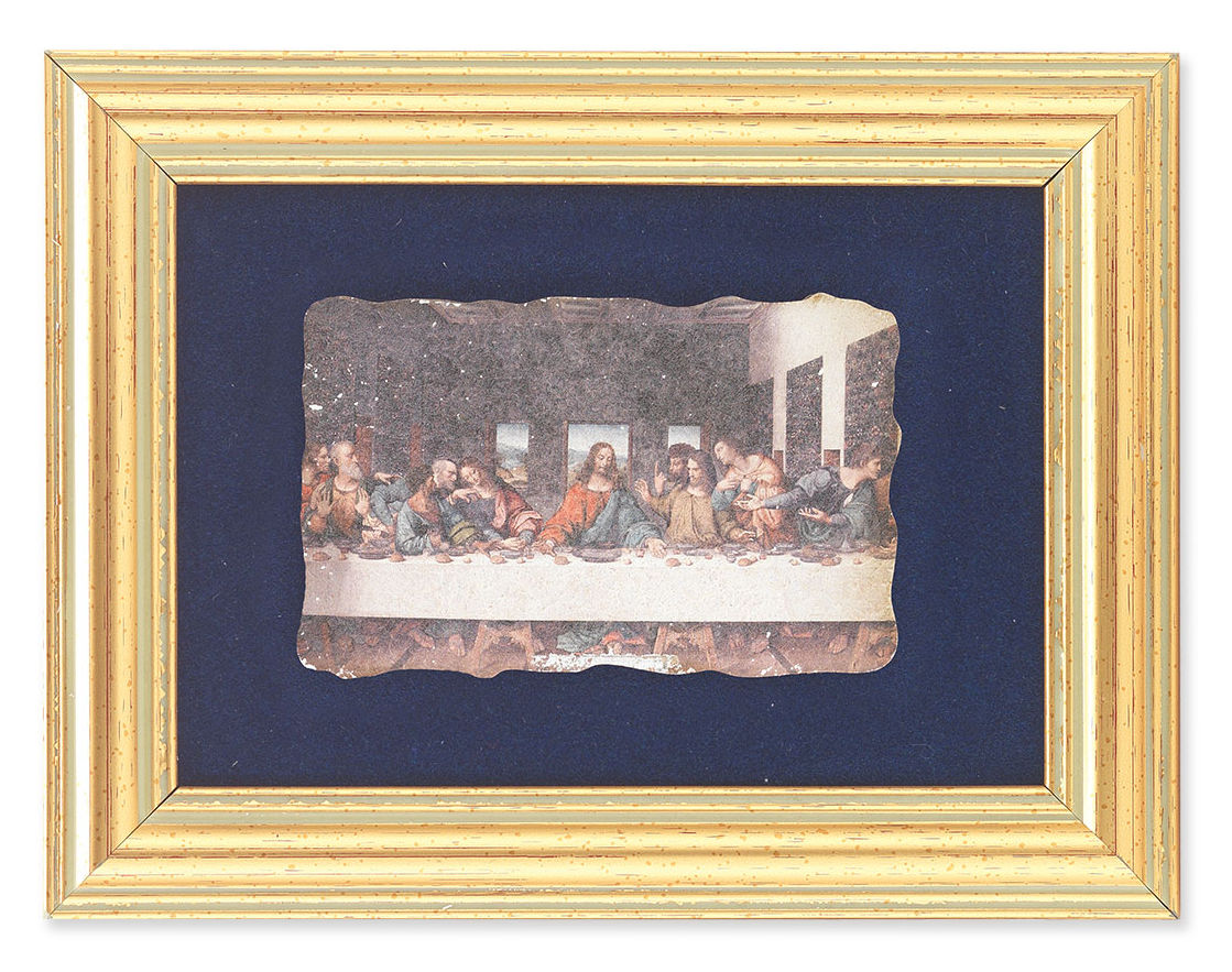 Last Supper 5x6.5 Velvet Back Gold Frame