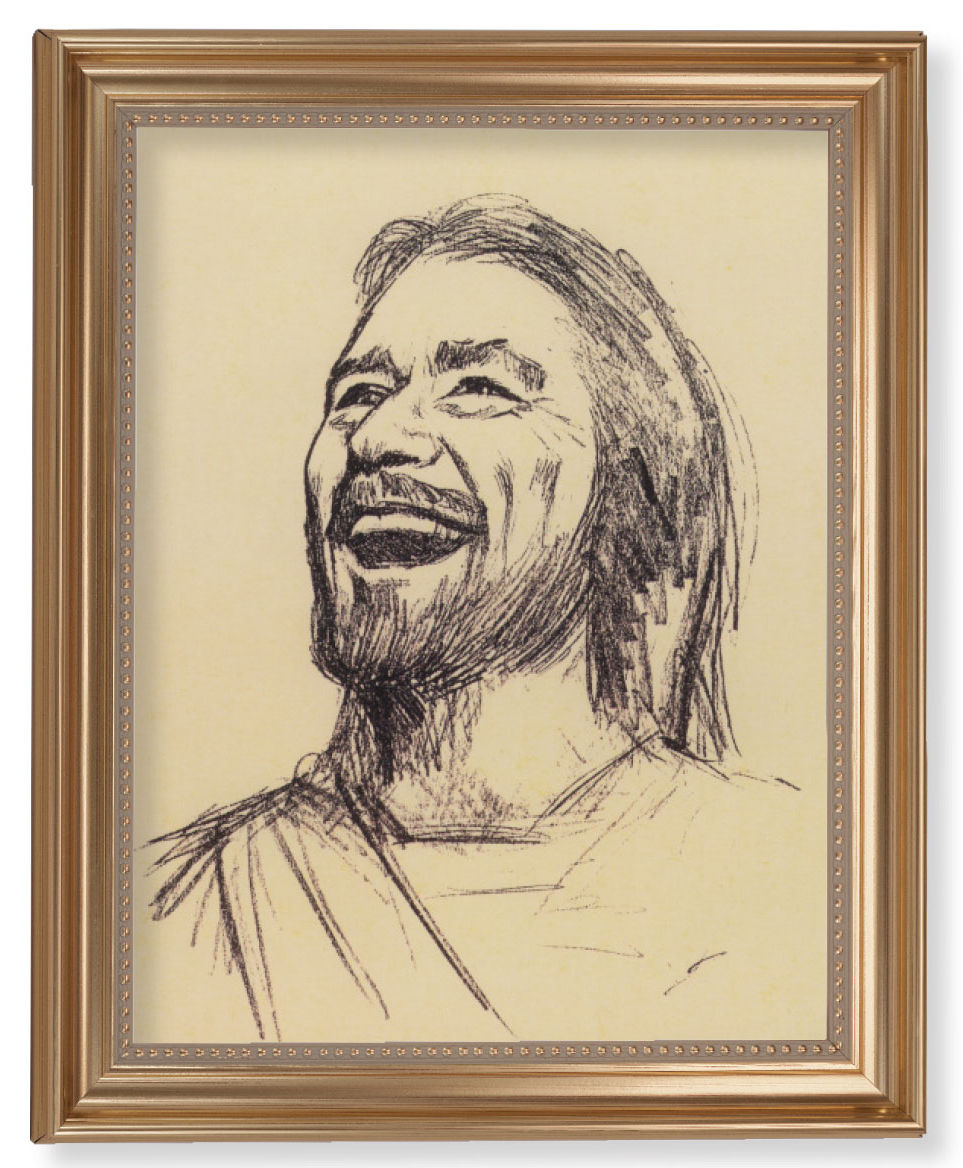 Laughing Christ 11x14 Framed Print Artboard
