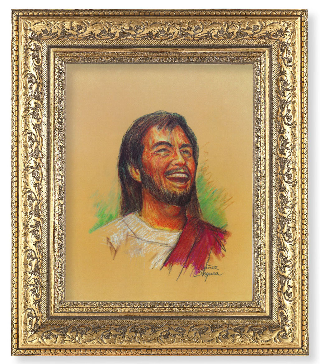 Laughing Jesus 8x10 Framed Print Under Glass